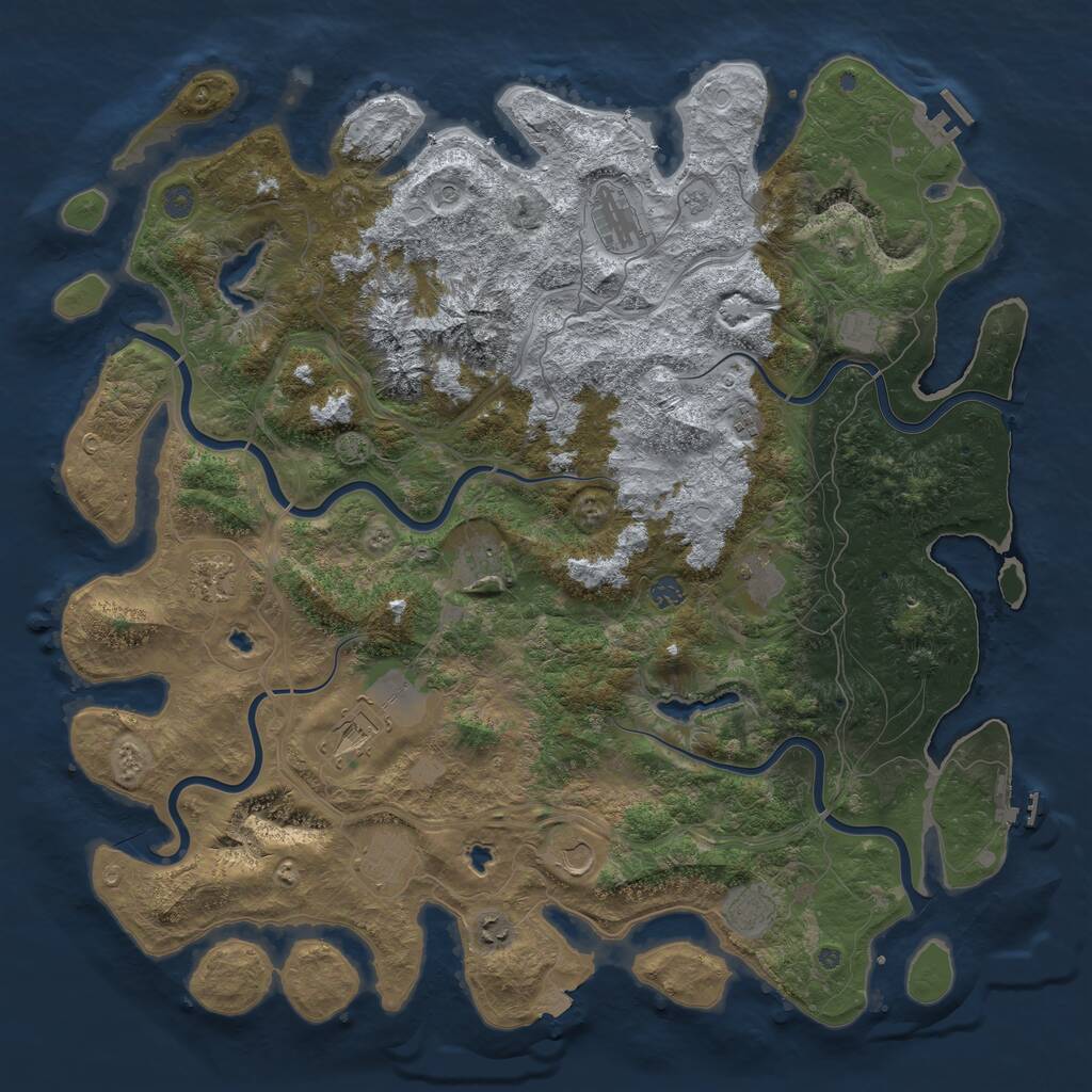 Rust Map: Procedural Map, Size: 5000, Seed: 307284946, 19 Monuments