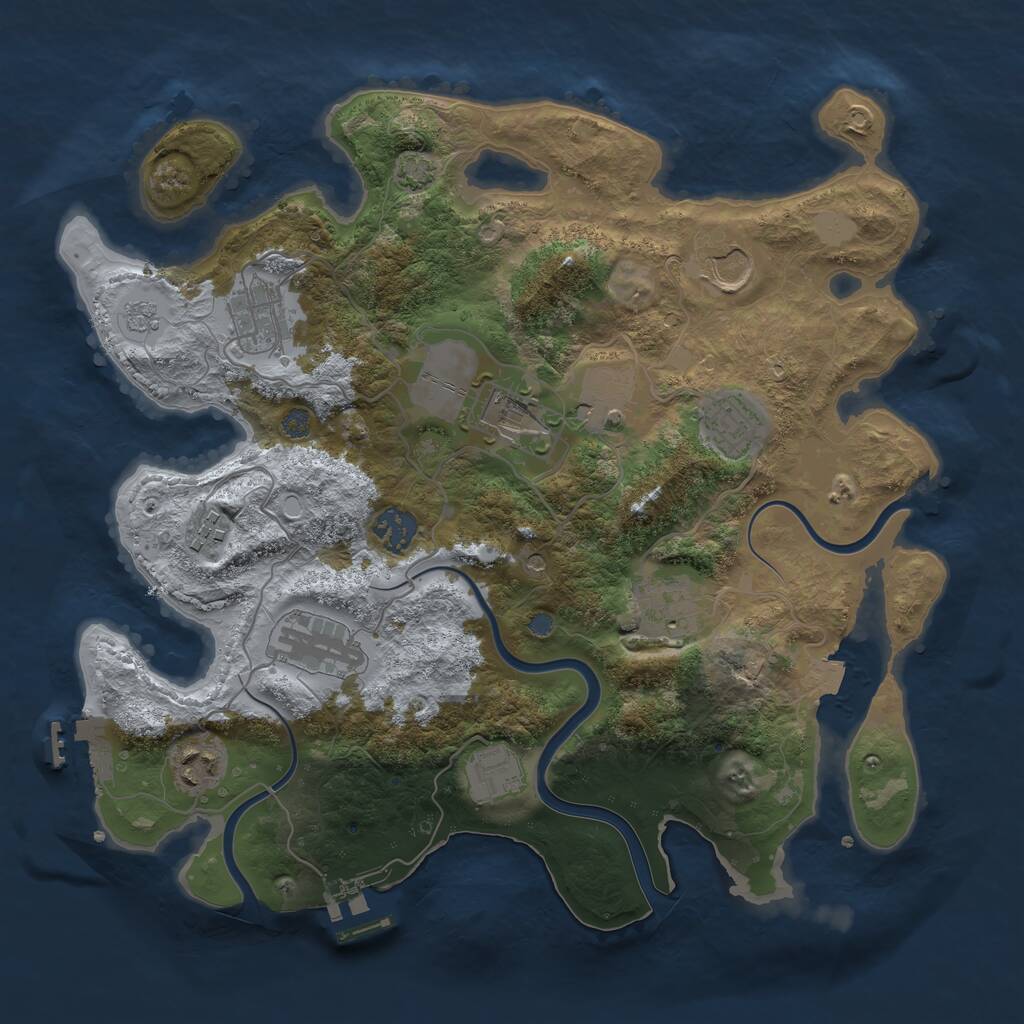 Rust Map: Procedural Map, Size: 3500, Seed: 1920159704, 18 Monuments