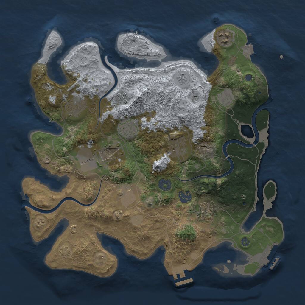 Rust Map: Procedural Map, Size: 3500, Seed: 14057, 17 Monuments