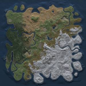 Thumbnail Rust Map: Procedural Map, Size: 5000, Seed: 364702, 19 Monuments
