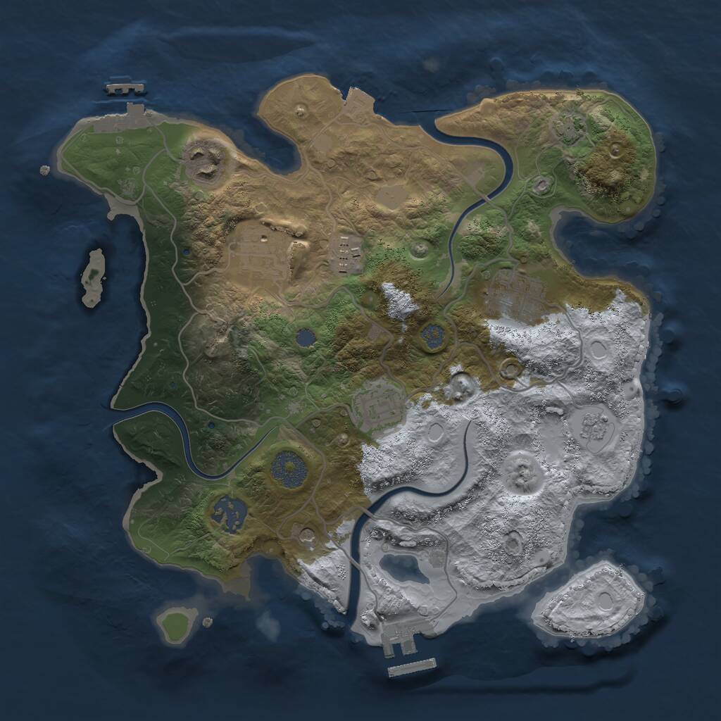 Rust Map: Procedural Map, Size: 3000, Seed: 61136, 14 Monuments