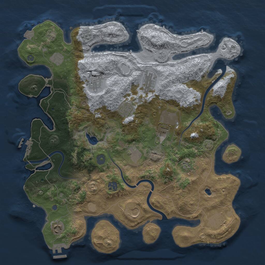 Rust Map: Procedural Map, Size: 4000, Seed: 960395436, 19 Monuments