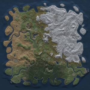 Thumbnail Rust Map: Procedural Map, Size: 6000, Seed: 1473616945, 19 Monuments