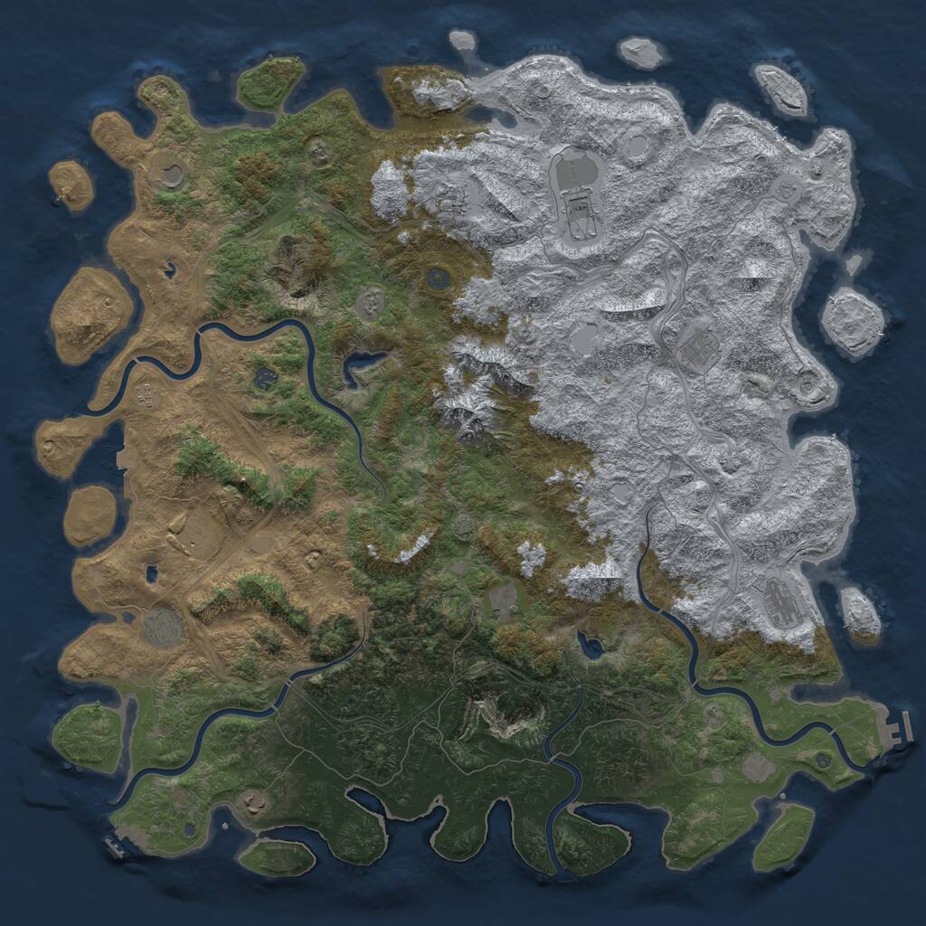 Rust Map: Procedural Map, Size: 6000, Seed: 1473616945, 19 Monuments