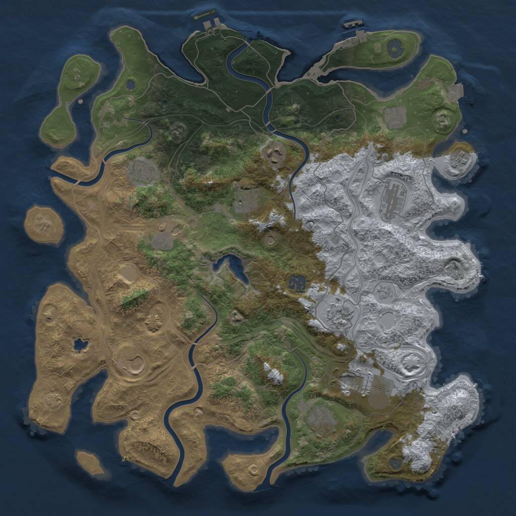 Rust Map: Procedural Map, Size: 4250, Seed: 1448957747, 17 Monuments
