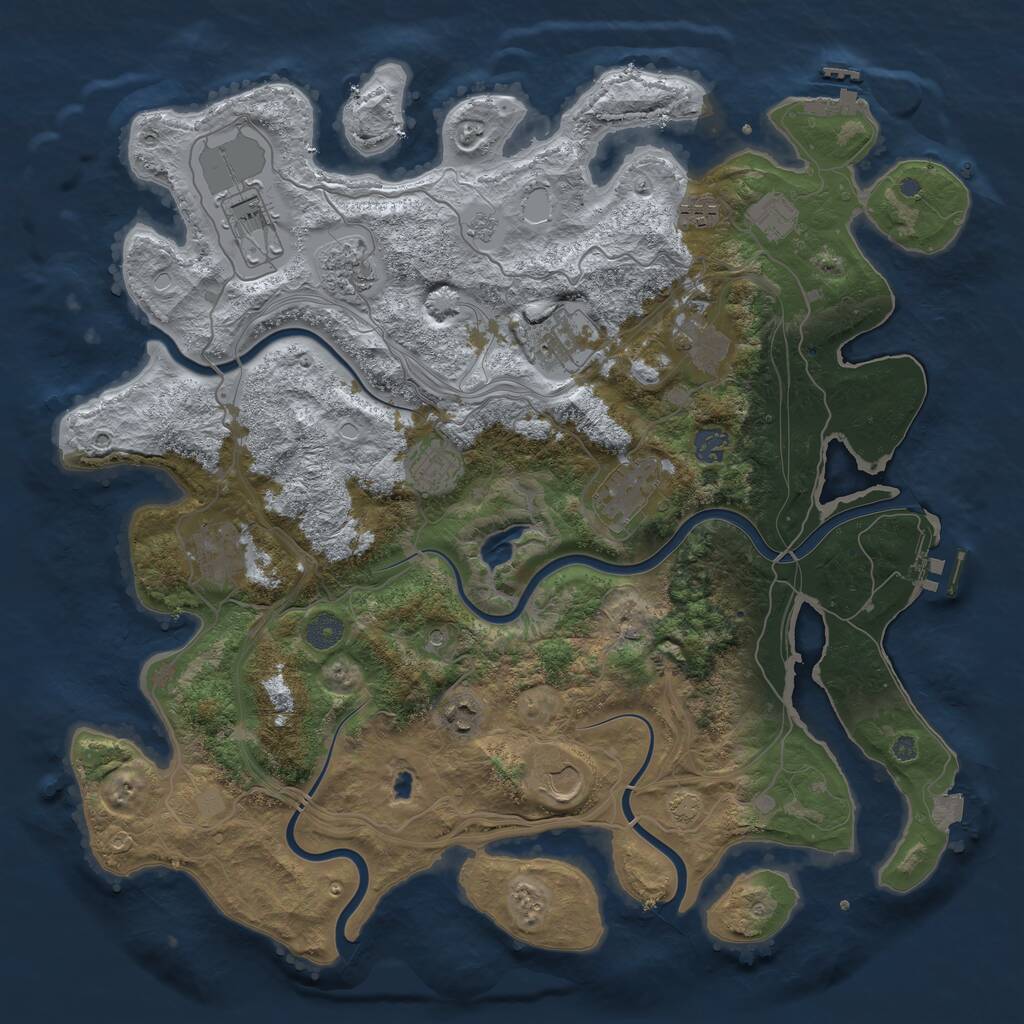Rust Map: Procedural Map, Size: 4250, Seed: 20261001, 19 Monuments