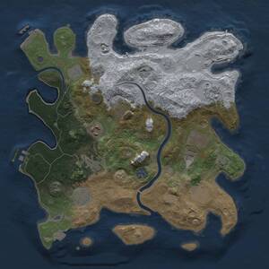 Thumbnail Rust Map: Procedural Map, Size: 3500, Seed: 1086606418, 17 Monuments