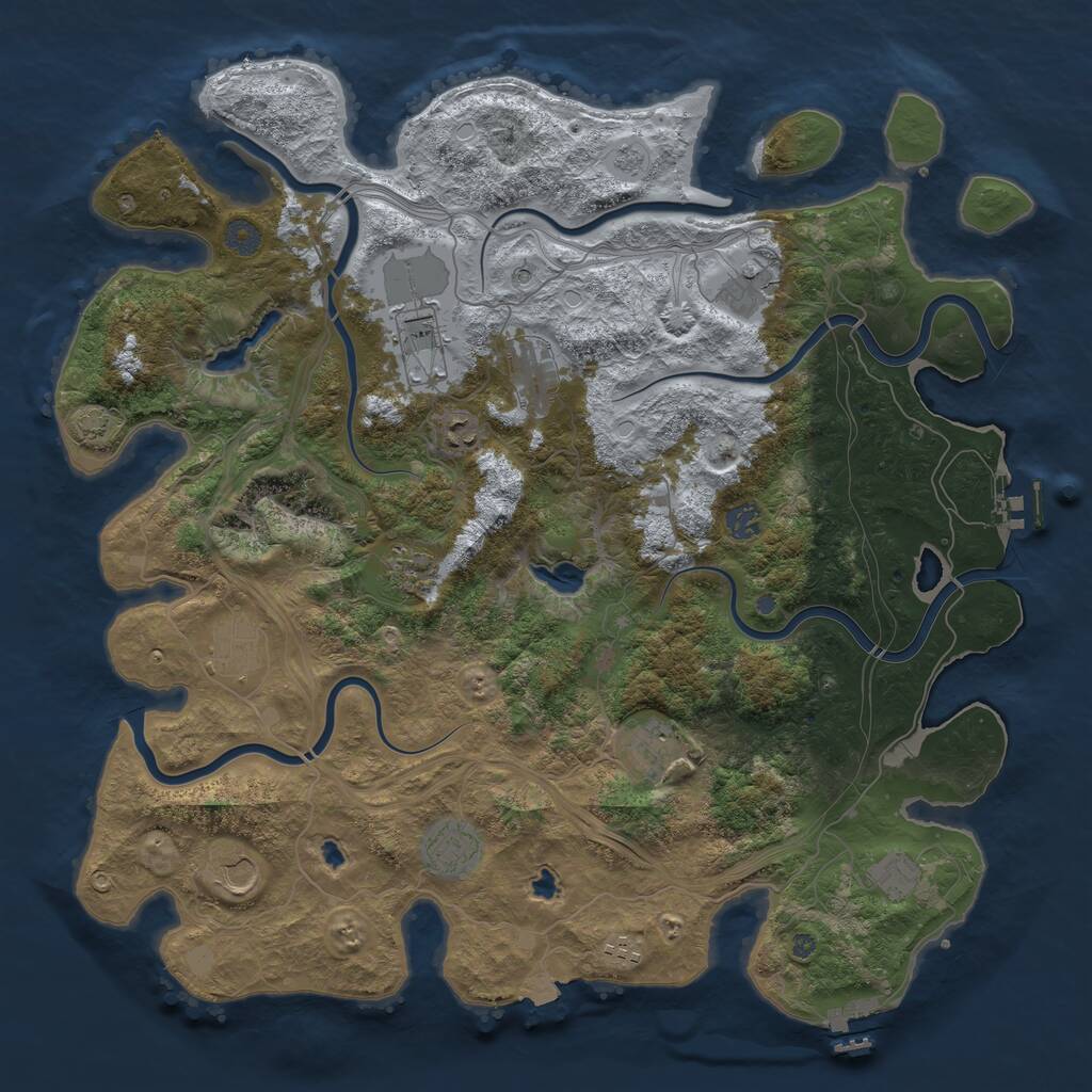 Rust Map: Procedural Map, Size: 4500, Seed: 1720588492, 17 Monuments