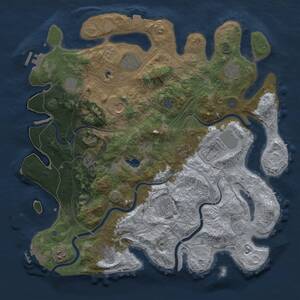 Thumbnail Rust Map: Procedural Map, Size: 4300, Seed: 1734219129, 17 Monuments