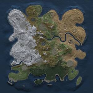 Thumbnail Rust Map: Procedural Map, Size: 3500, Seed: 1088983197, 18 Monuments