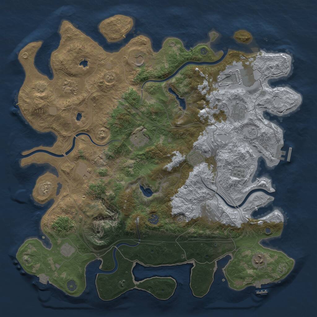 Rust Map: Procedural Map, Size: 4500, Seed: 1774852116, 19 Monuments