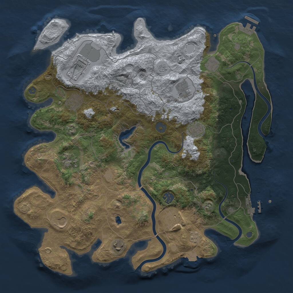 Rust Map: Procedural Map, Size: 4000, Seed: 140424639, 16 Monuments