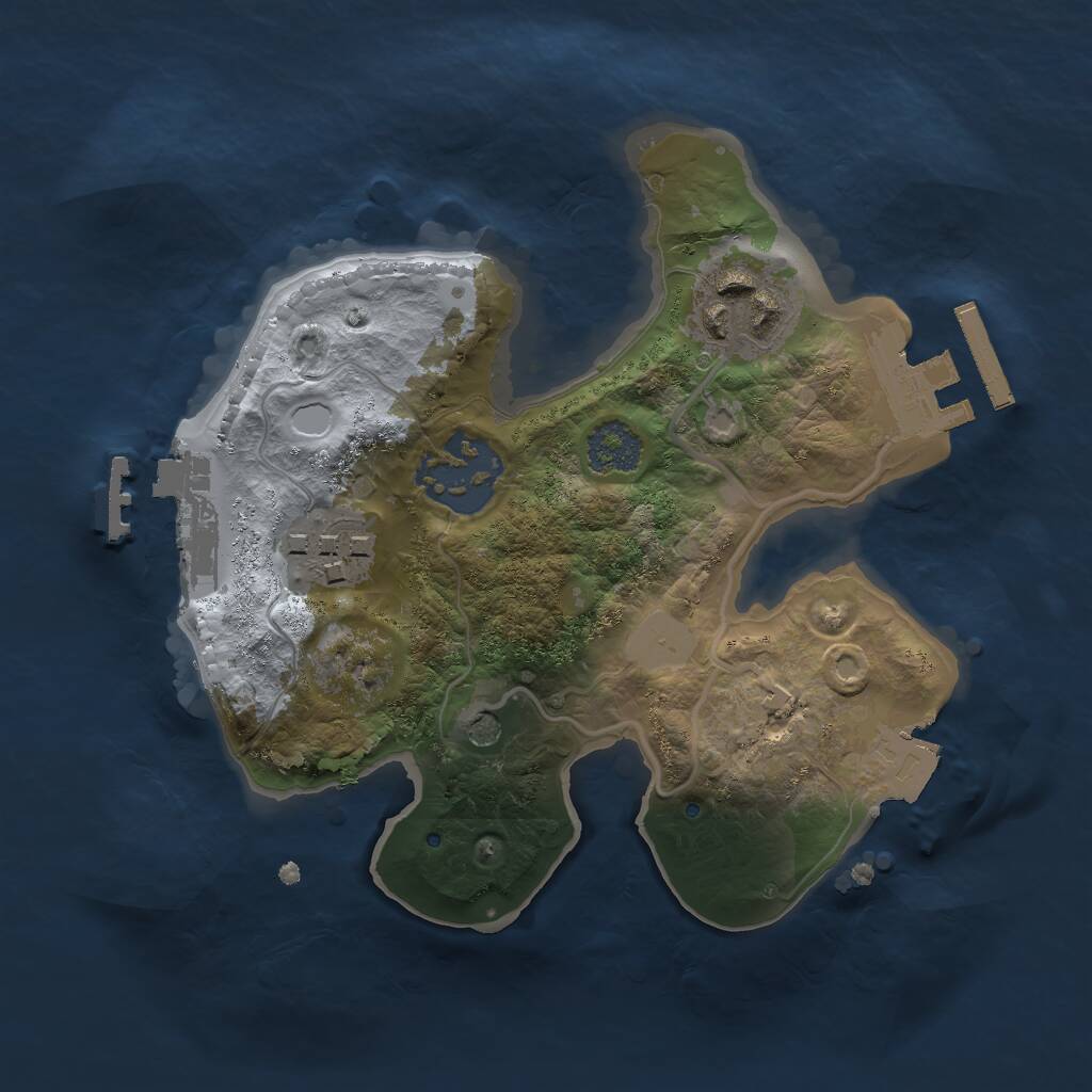 Rust Map: Procedural Map, Size: 2000, Seed: 56498541, 7 Monuments