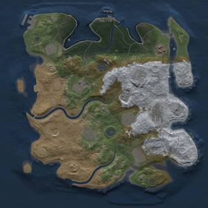Thumbnail Rust Map: Procedural Map, Size: 3500, Seed: 603830557, 18 Monuments