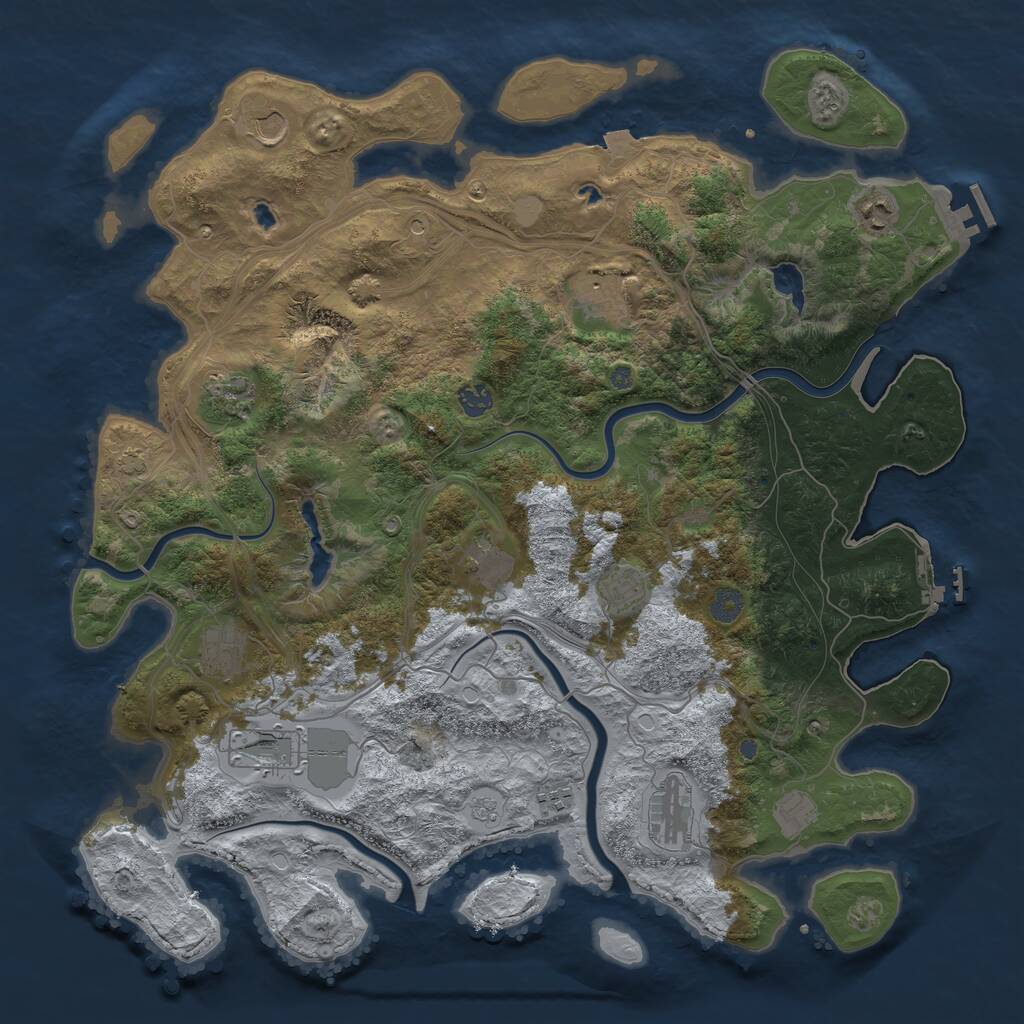 Rust Map: Procedural Map, Size: 4500, Seed: 1799124602, 19 Monuments