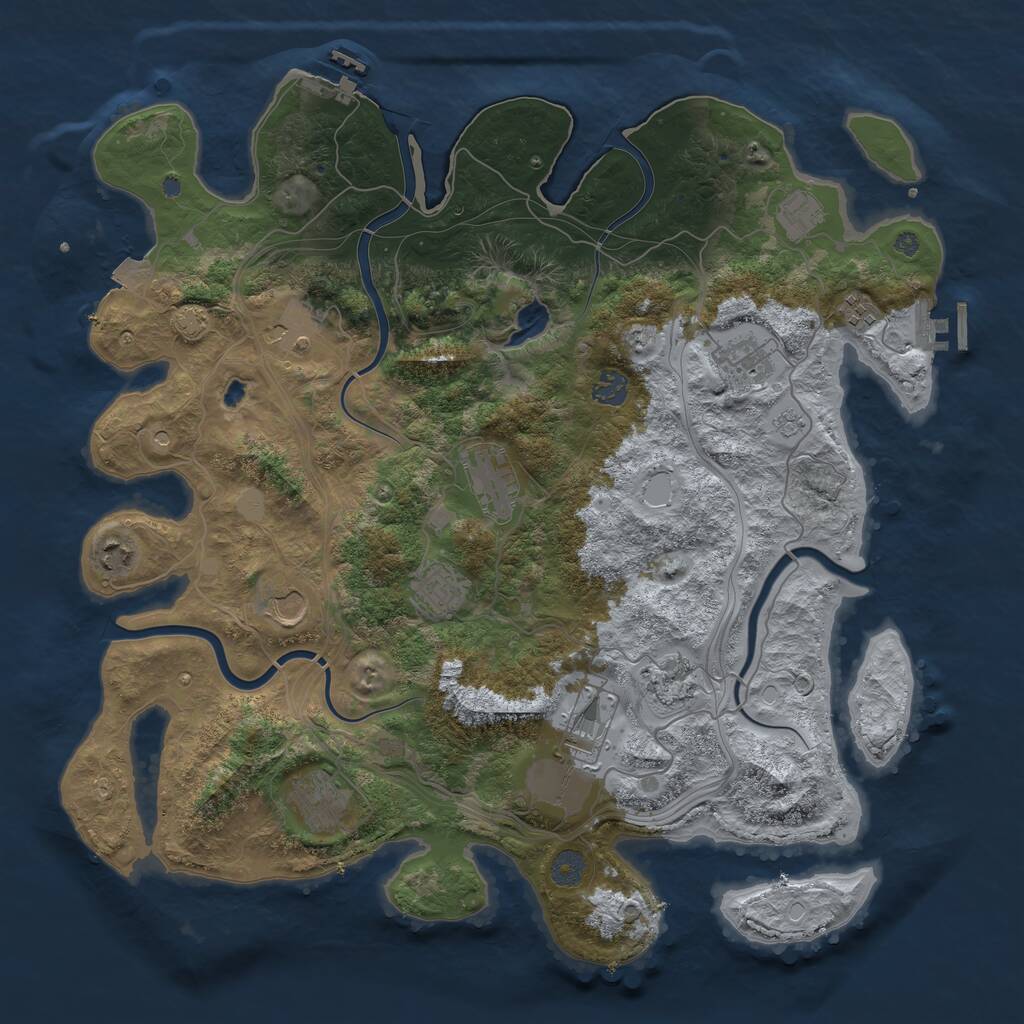 Rust Map: Procedural Map, Size: 4250, Seed: 120196201, 17 Monuments