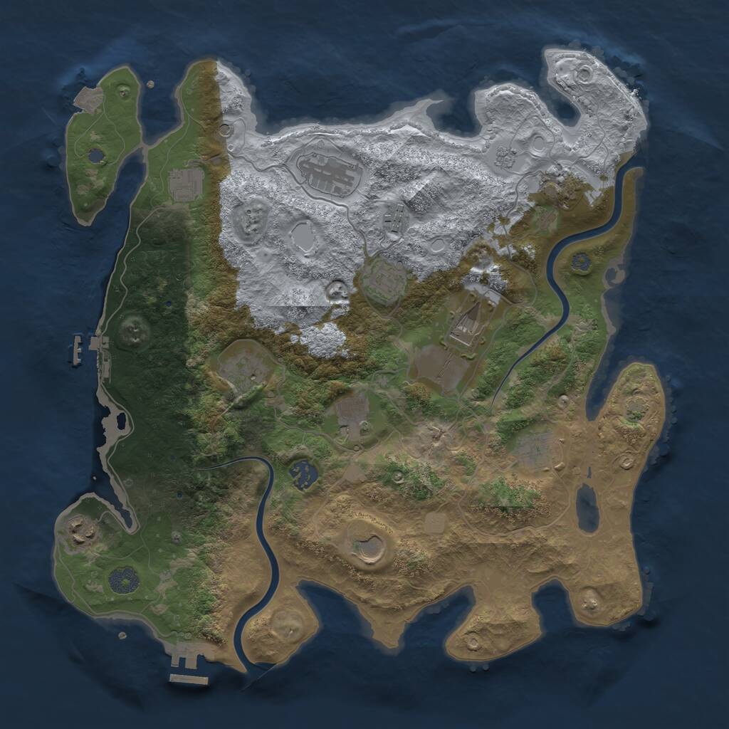Rust Map: Procedural Map, Size: 3850, Seed: 451628, 19 Monuments