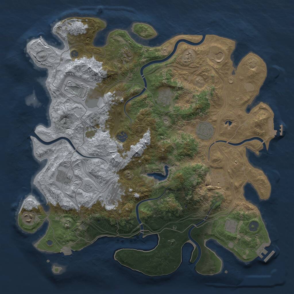 Rust Map: Procedural Map, Size: 4250, Seed: 233130766, 17 Monuments