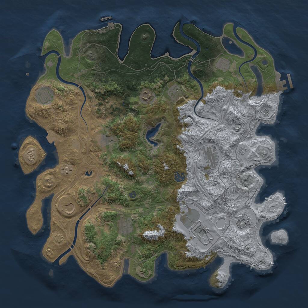 Rust Map: Procedural Map, Size: 4250, Seed: 1924127678, 17 Monuments