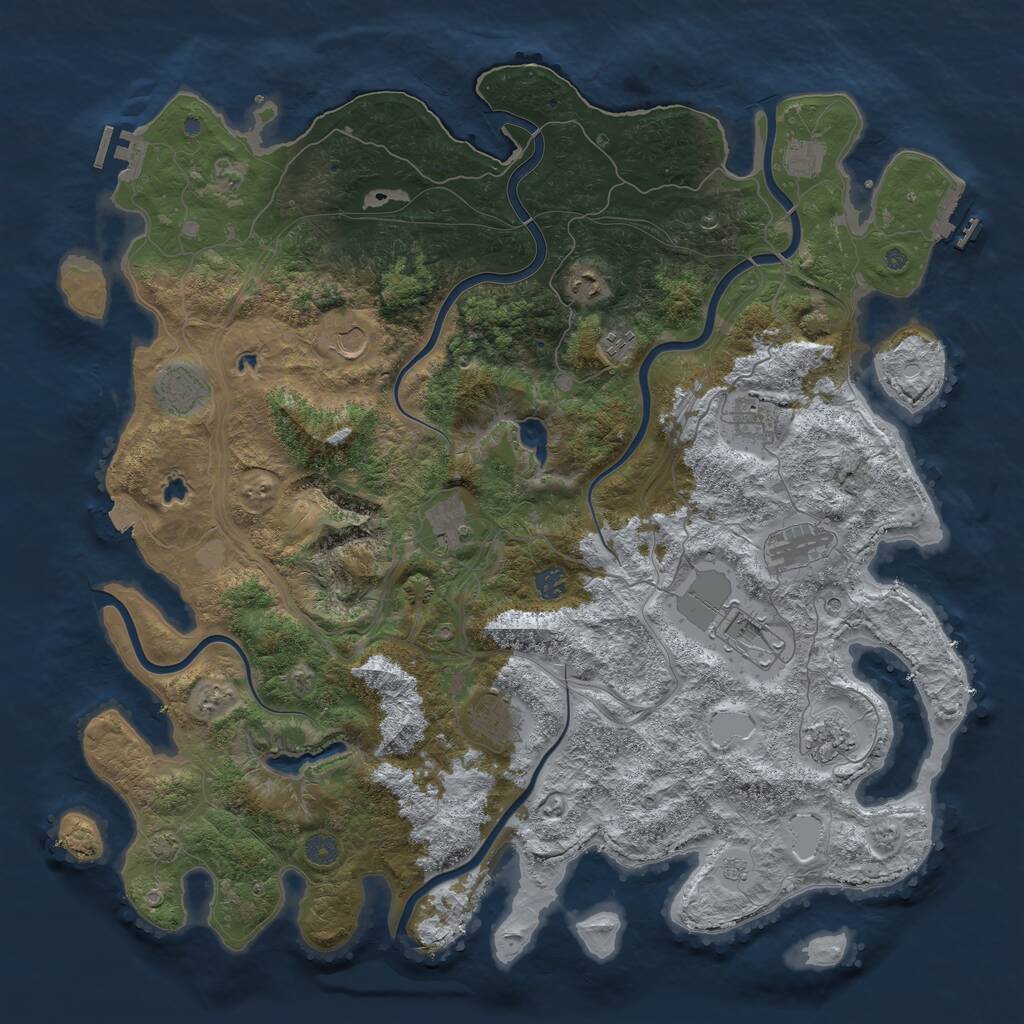 Rust Map: Procedural Map, Size: 4750, Seed: 207020485, 19 Monuments