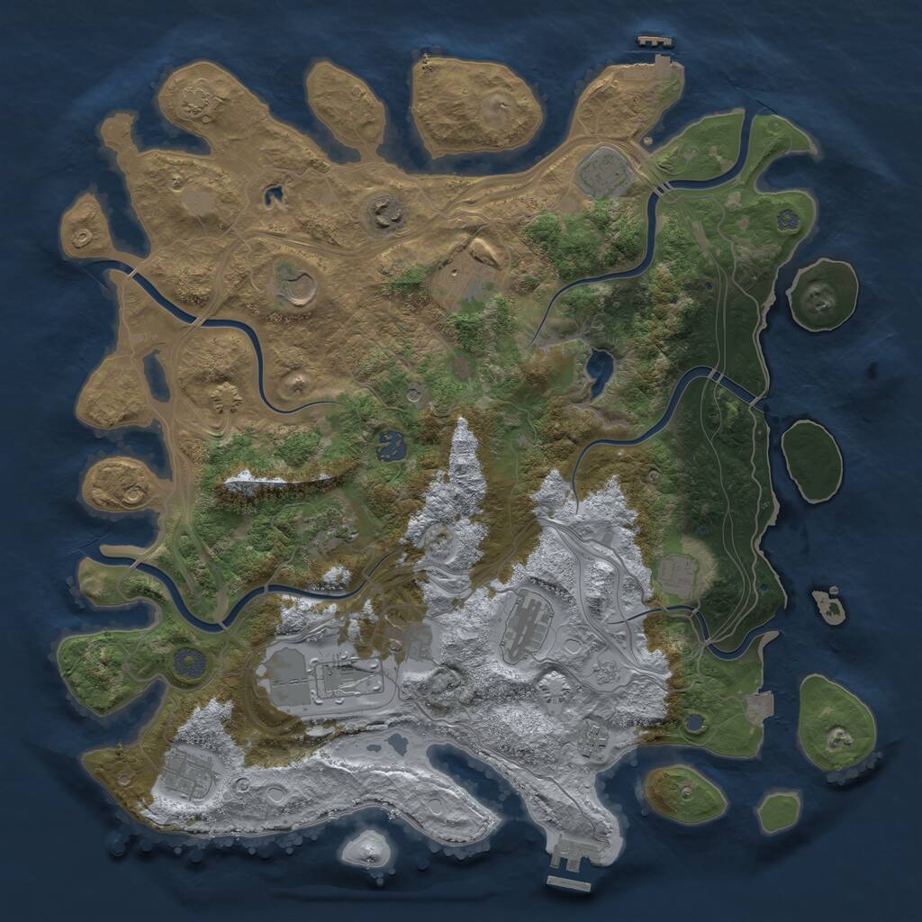 Rust Map: Procedural Map, Size: 4250, Seed: 995121863, 19 Monuments