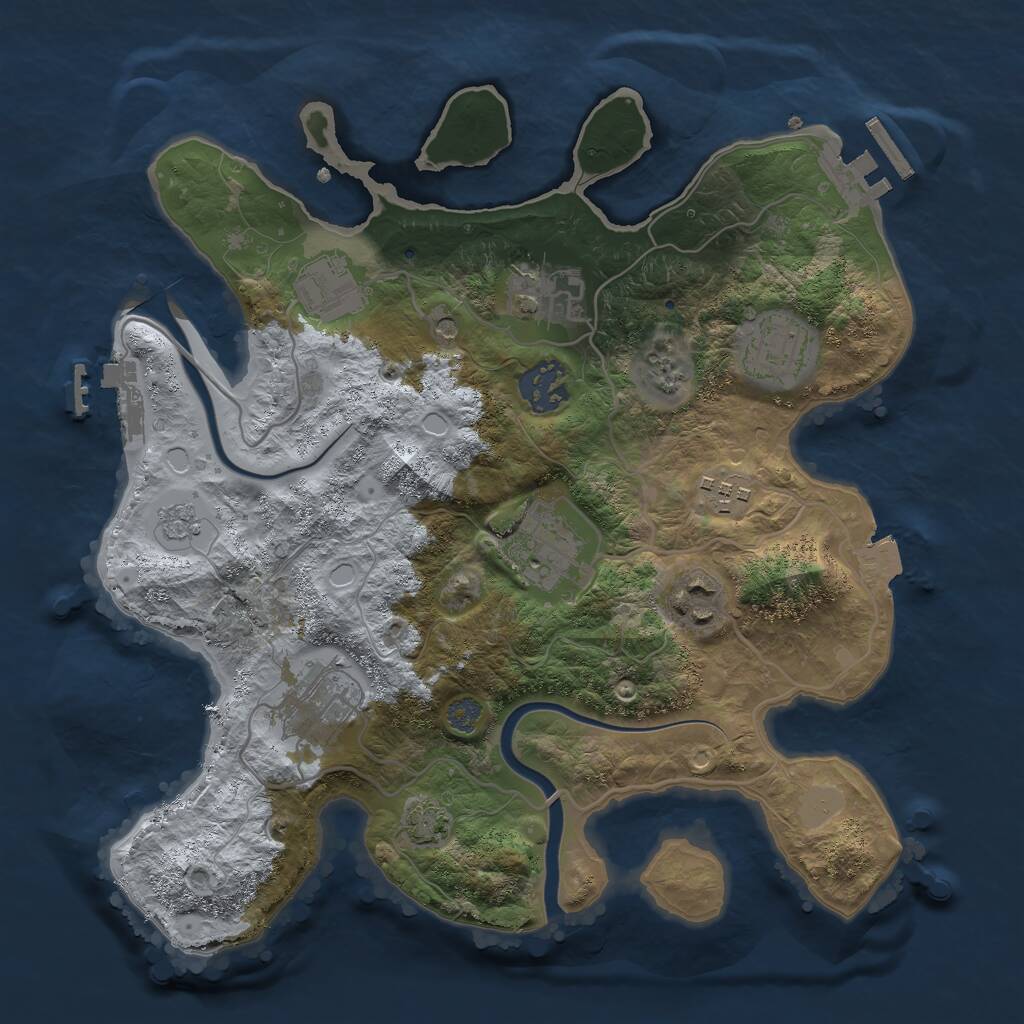 Rust Map: Procedural Map, Size: 3000, Seed: 1980756, 15 Monuments