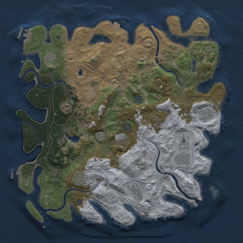 Rust Map: Procedural Map, Size: 4250, Seed: 9532030, 17 Monuments