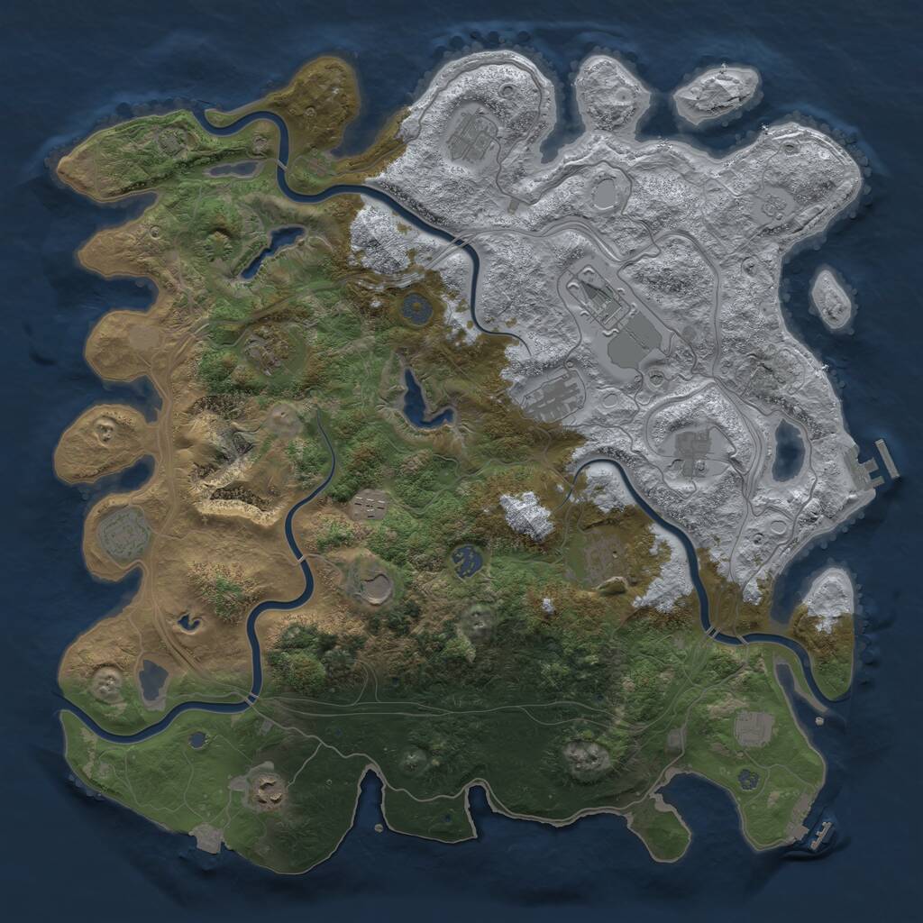 Rust Map: Procedural Map, Size: 4500, Seed: 1213159905, 19 Monuments
