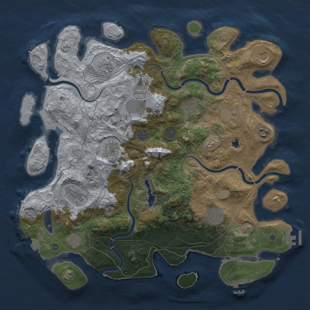 Rust Map: Procedural Map, Size: 4250, Seed: 784495, 19 Monuments