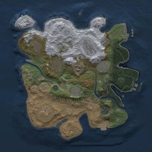Thumbnail Rust Map: Procedural Map, Size: 3000, Seed: 13698755, 14 Monuments