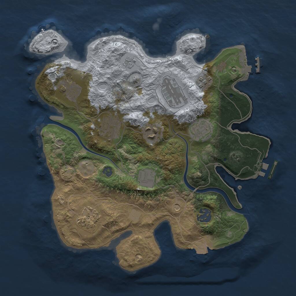 Rust Map: Procedural Map, Size: 3000, Seed: 13698755, 14 Monuments
