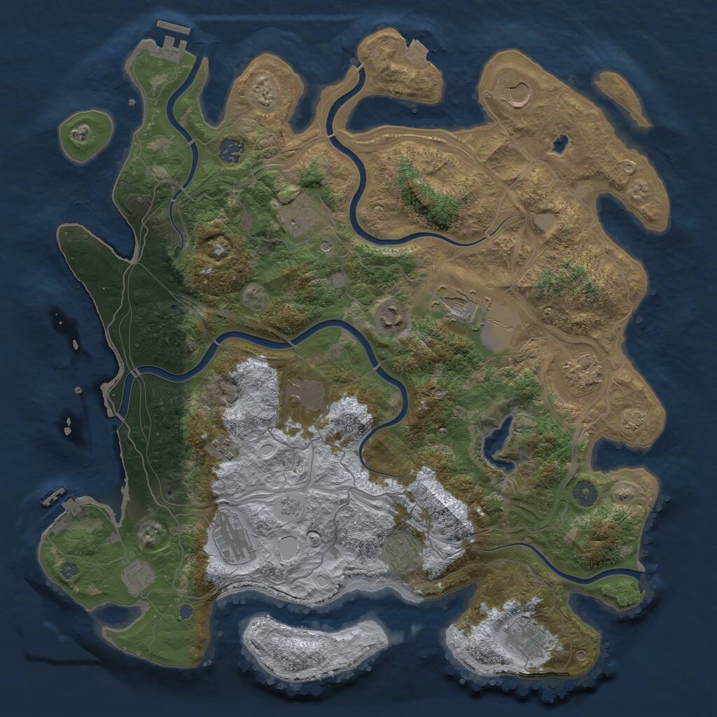Rust Map: Procedural Map, Size: 4250, Seed: 990329, 19 Monuments