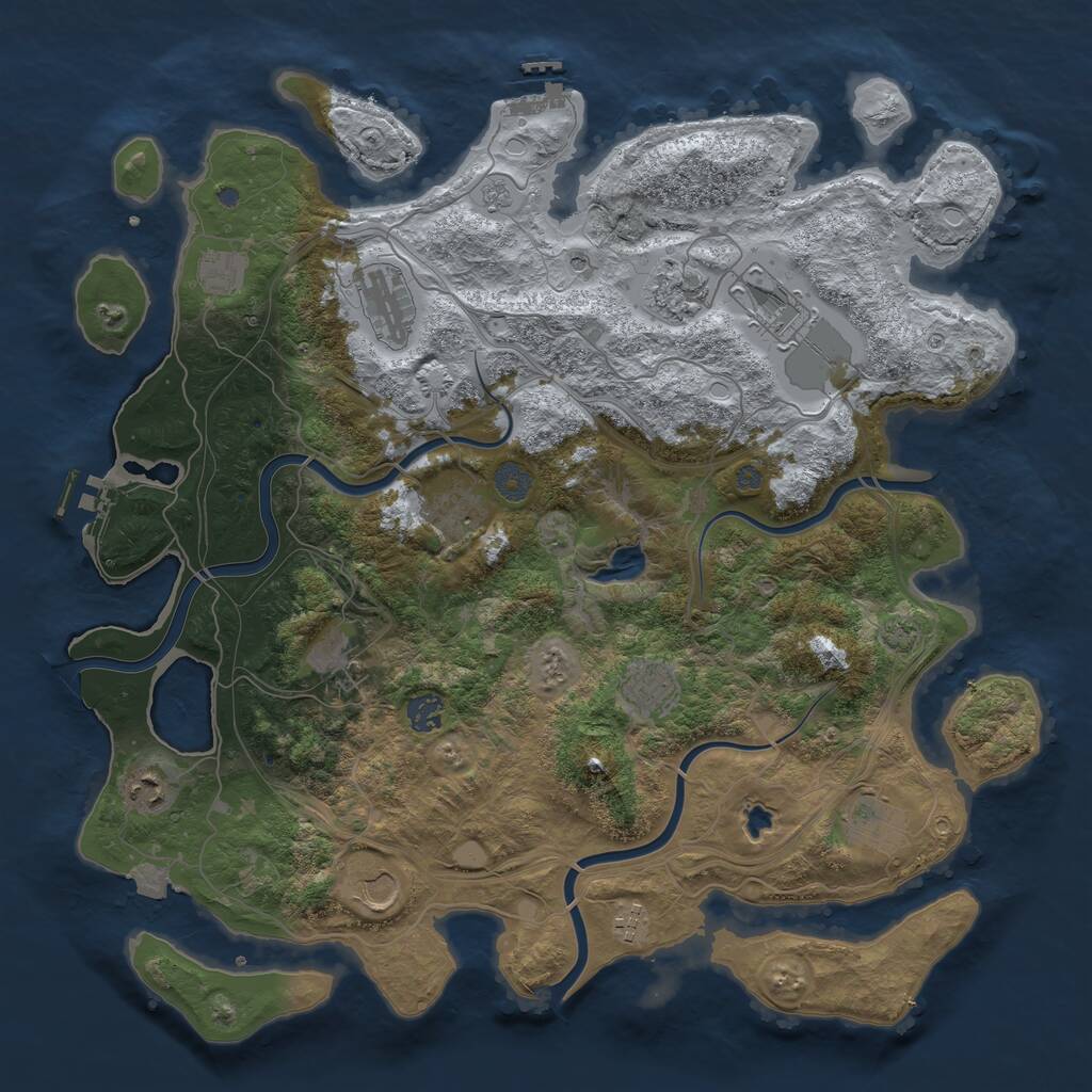 Rust Map: Procedural Map, Size: 4250, Seed: 1929959448, 17 Monuments