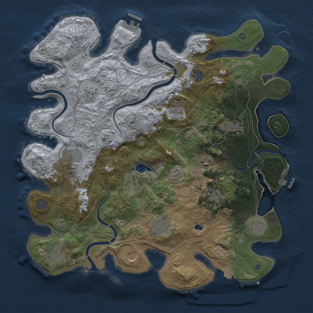 Rust Map: Procedural Map, Size: 4250, Seed: 1109928835, 19 Monuments