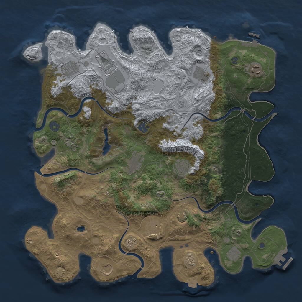 Rust Map: Procedural Map, Size: 4250, Seed: 1624560841, 19 Monuments