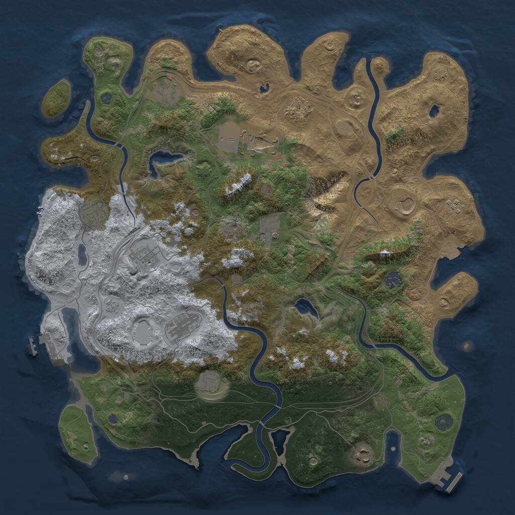 Rust Map: Procedural Map, Size: 4500, Seed: 1735419200, 19 Monuments