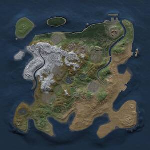 Thumbnail Rust Map: Procedural Map, Size: 3000, Seed: 1627336182, 13 Monuments