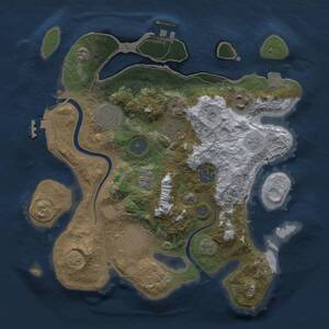 Thumbnail Rust Map: Procedural Map, Size: 3000, Seed: 1149458921, 14 Monuments