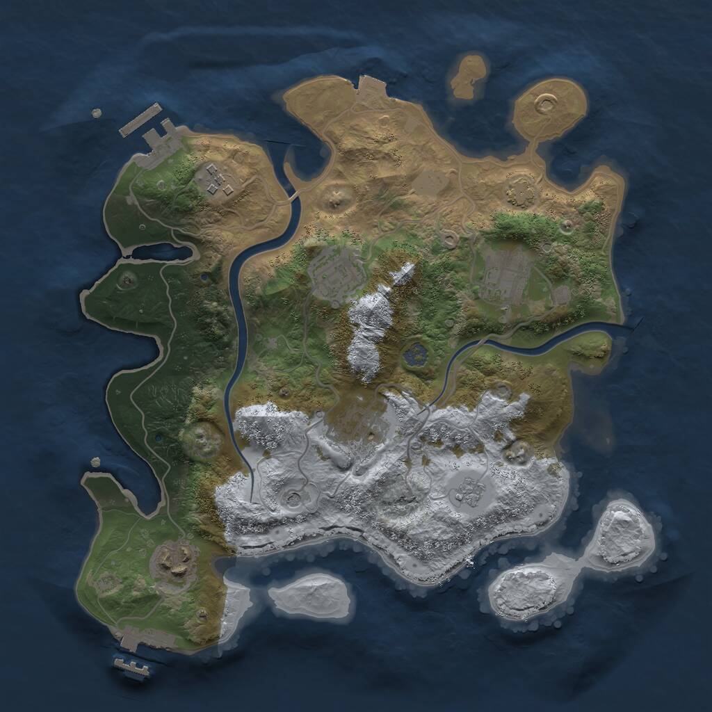 Rust Map: Procedural Map, Size: 3000, Seed: 436589391, 11 Monuments