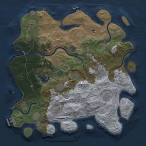 Thumbnail Rust Map: Procedural Map, Size: 4081, Seed: 481981, 19 Monuments