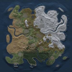 Thumbnail Rust Map: Procedural Map, Size: 3700, Seed: 1704426921, 19 Monuments