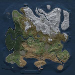 Thumbnail Rust Map: Procedural Map, Size: 3500, Seed: 1364408435, 14 Monuments