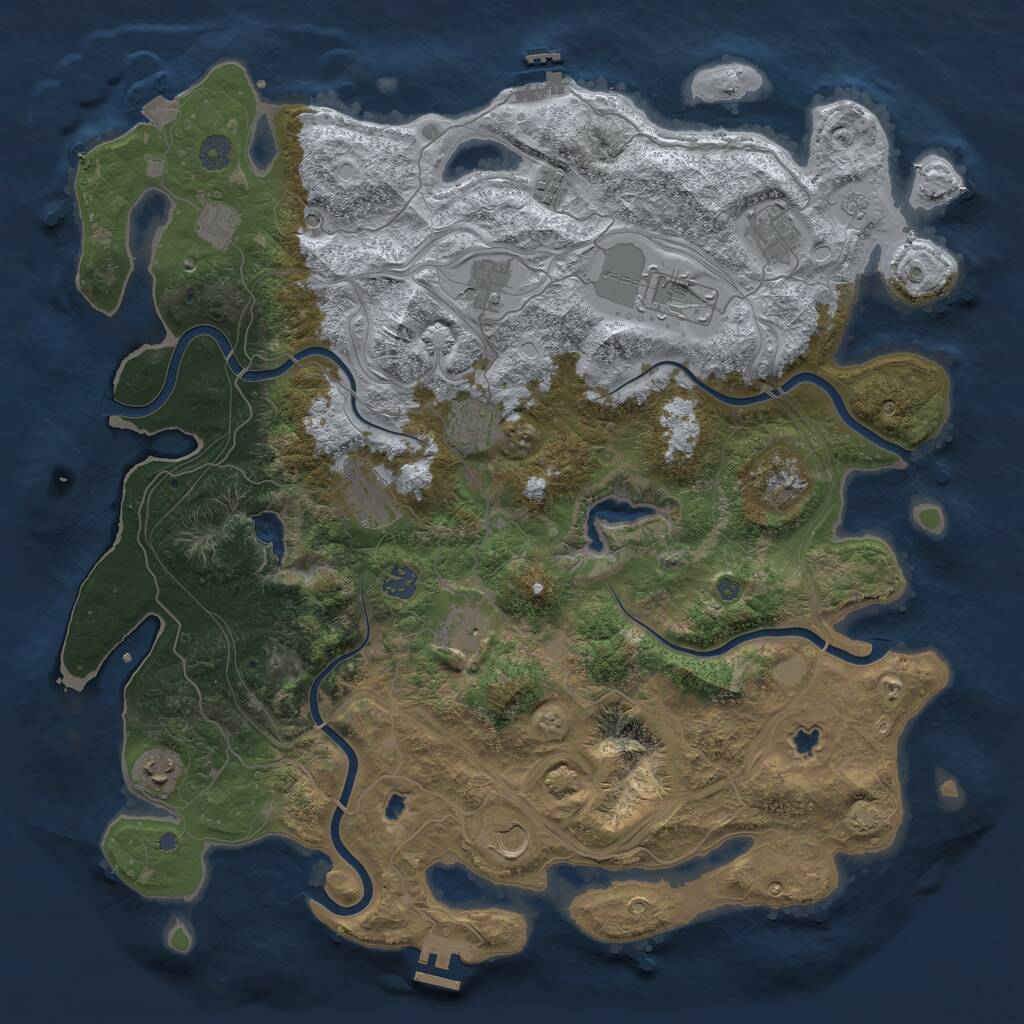 Rust Map: Procedural Map, Size: 4500, Seed: 196429910, 19 Monuments