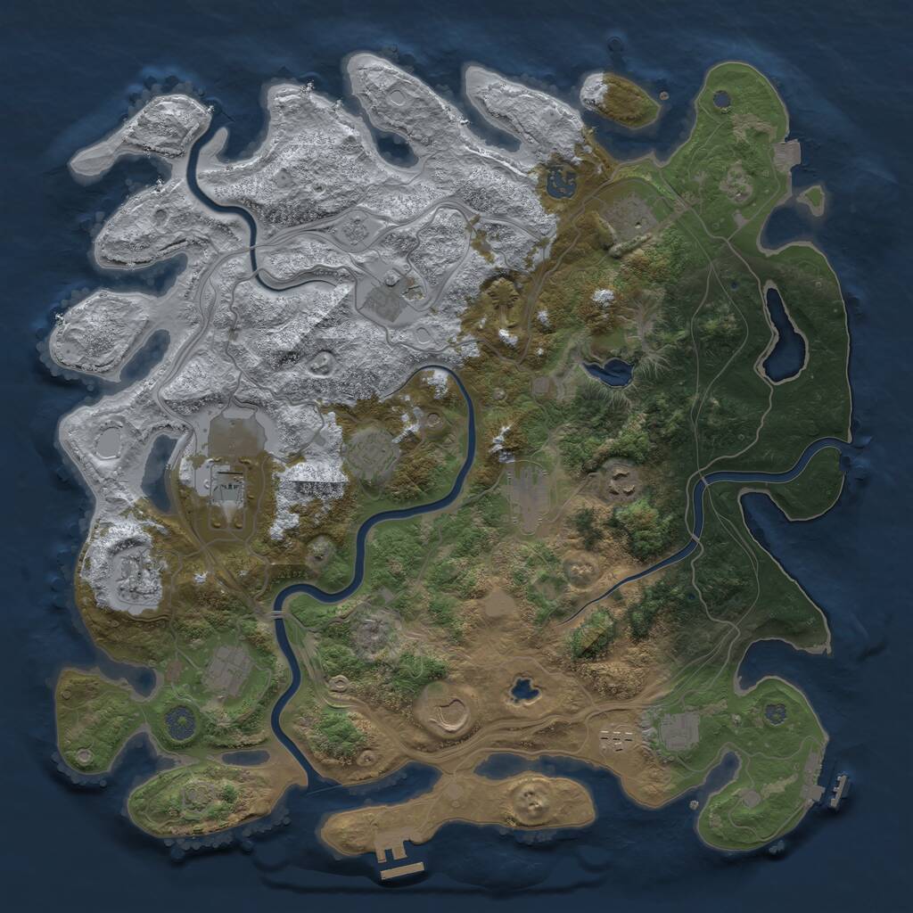 Rust Map: Procedural Map, Size: 4250, Seed: 1604850921, 17 Monuments
