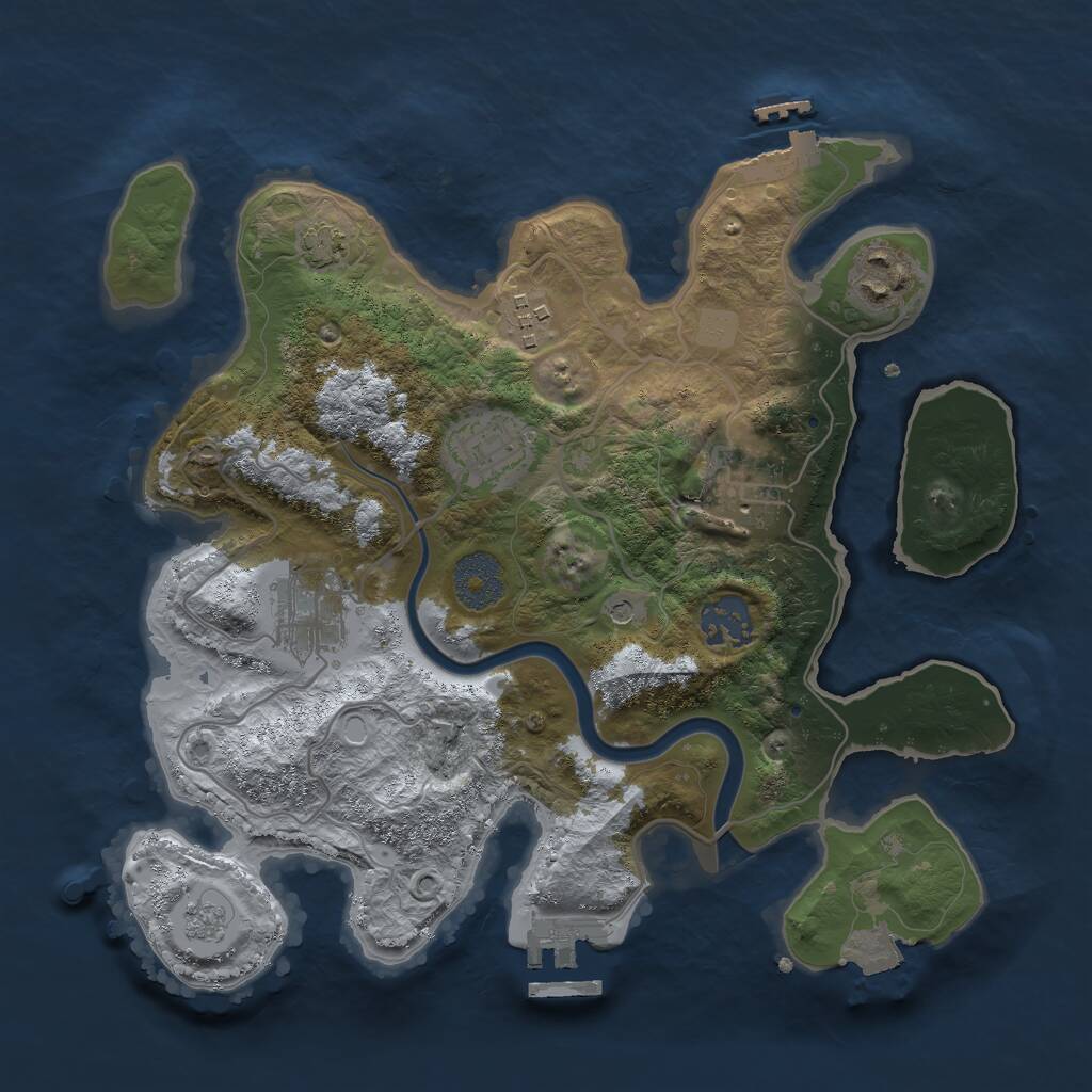 Rust Map: Procedural Map, Size: 3000, Seed: 618226138, 14 Monuments