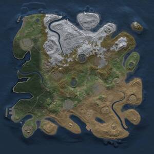 Thumbnail Rust Map: Procedural Map, Size: 3500, Seed: 1962309386, 16 Monuments