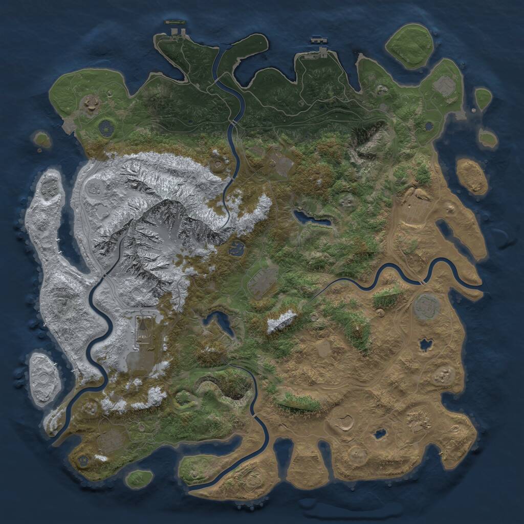 Rust Map: Procedural Map, Size: 5000, Seed: 1199072202, 19 Monuments