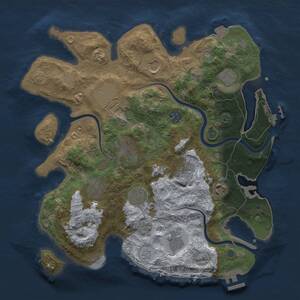 Thumbnail Rust Map: Procedural Map, Size: 3500, Seed: 35707531, 18 Monuments
