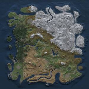Thumbnail Rust Map: Procedural Map, Size: 4300, Seed: 1227404764, 19 Monuments