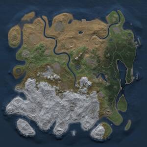 Thumbnail Rust Map: Procedural Map, Size: 4000, Seed: 1285327083, 19 Monuments